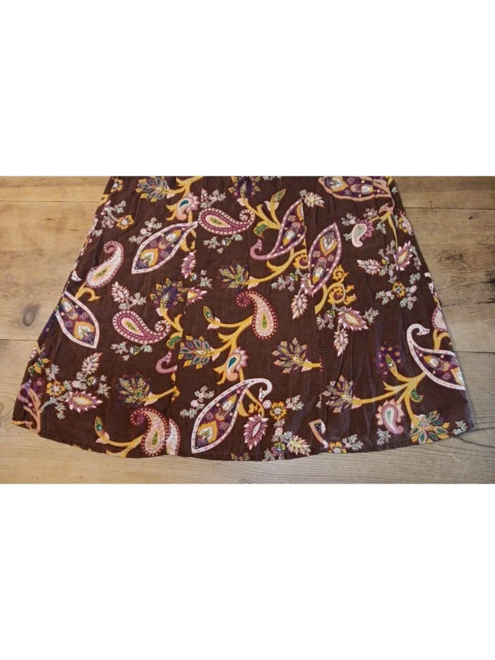 Vtg Diane Von Furstenberg Color Authority Skirt Women M Midi Brown Paisley Rayon